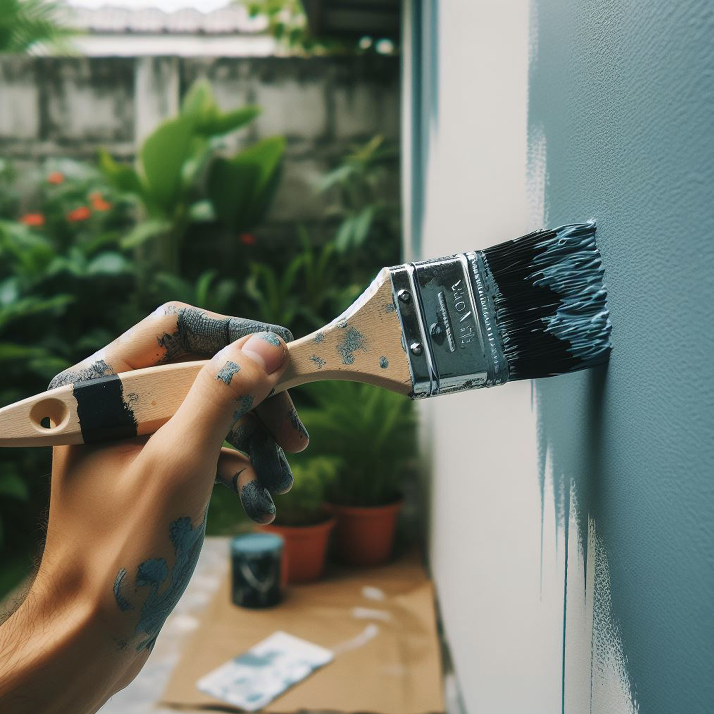 aegean teal paint brush