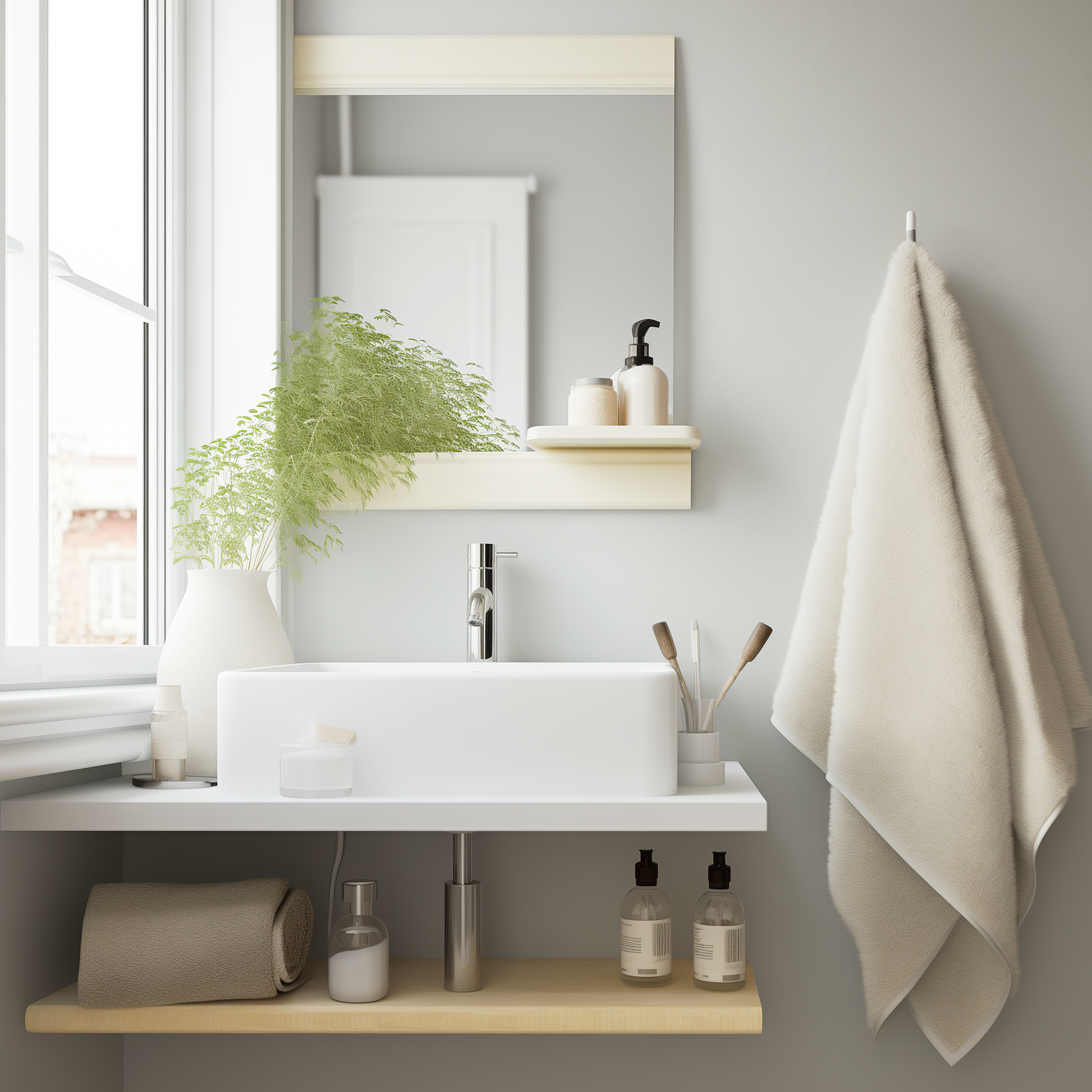american white painted bathroom