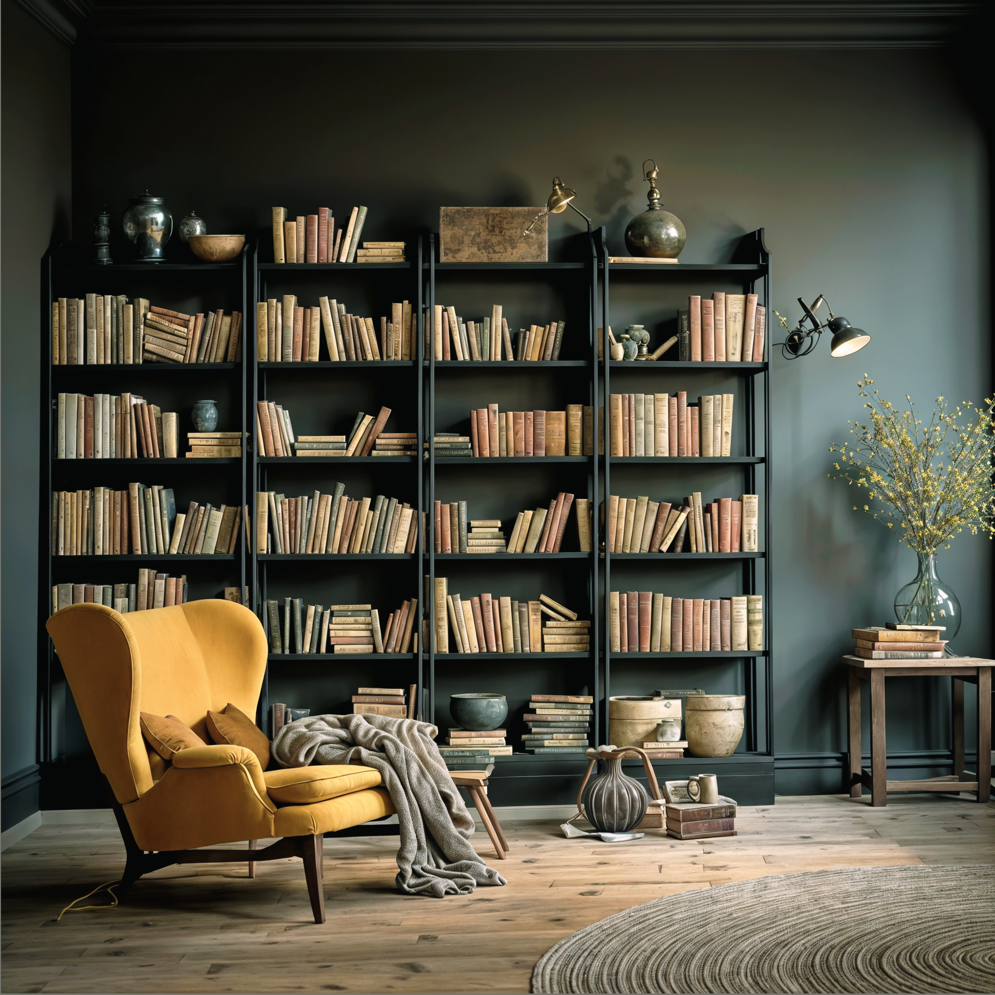 amherst gray painted library