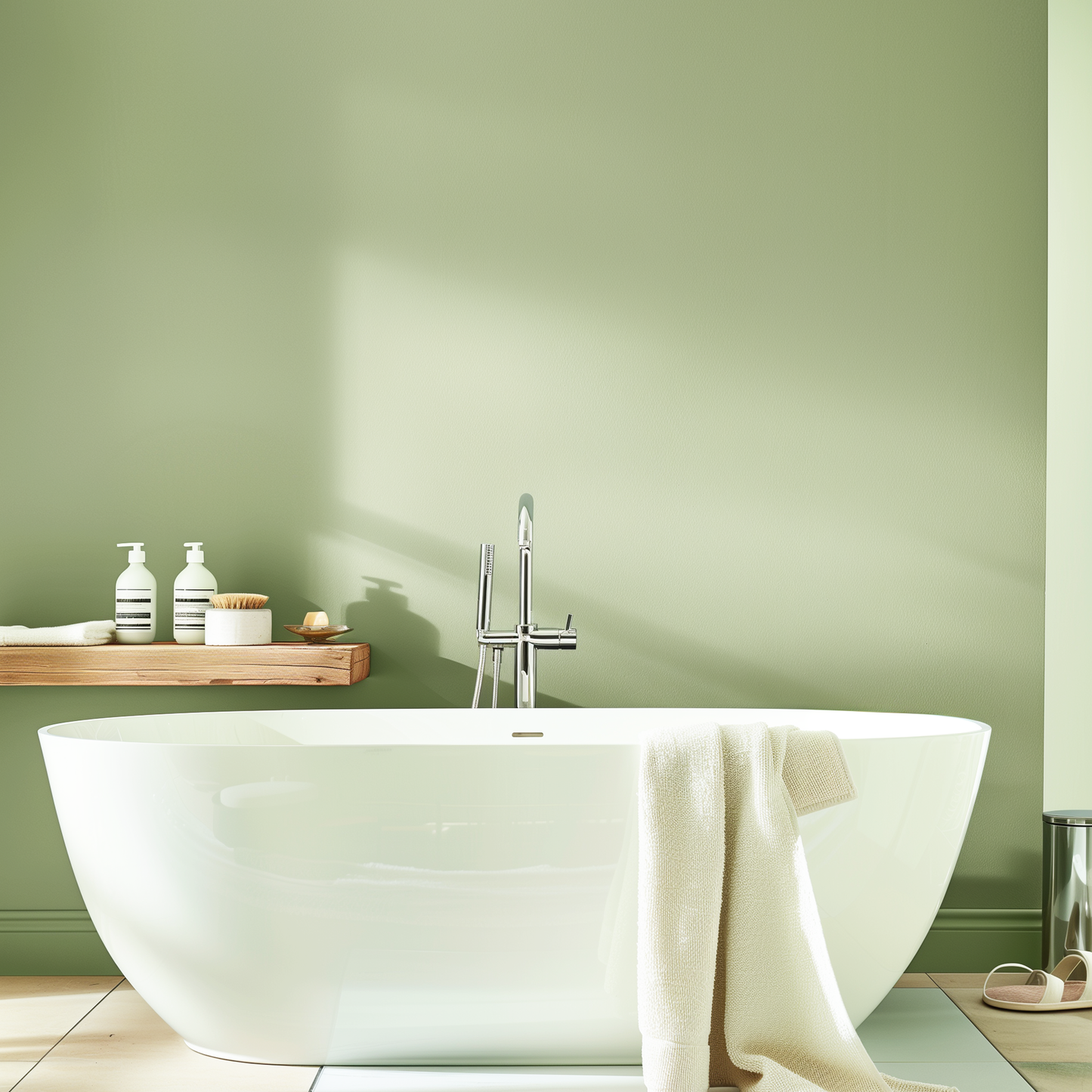 apple blossom painted bathroom