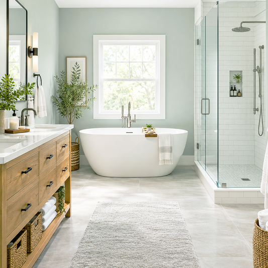arctic gray painted bathroom