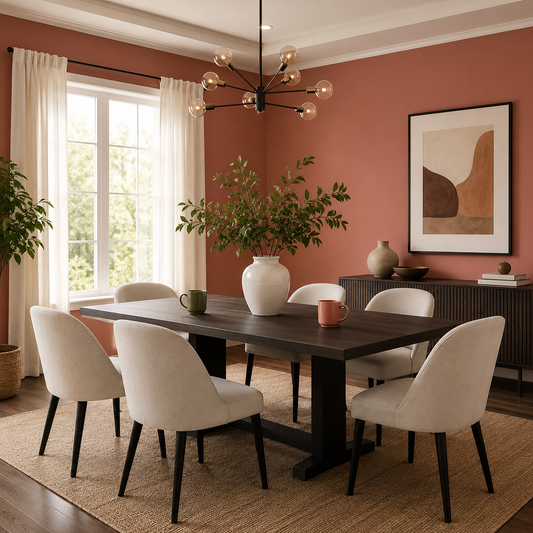 baked-terra-cotta-painted-dinning-room