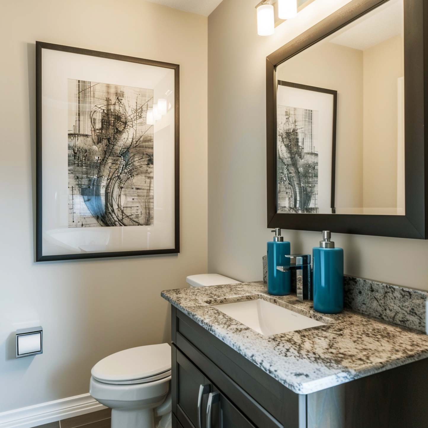 barely beige painted bathroom