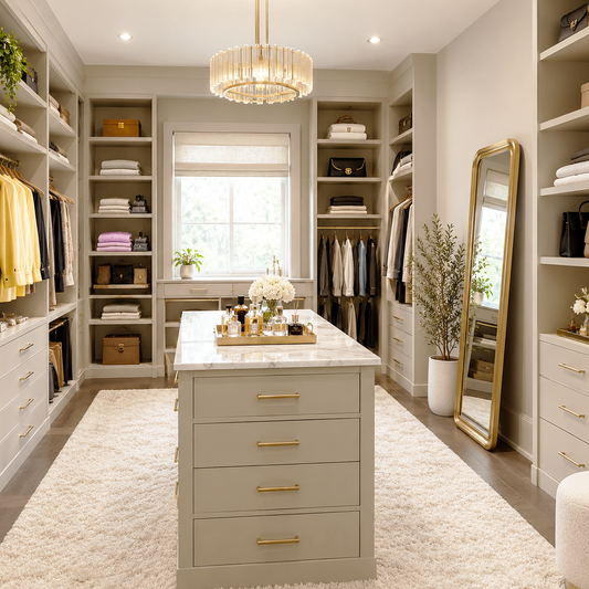 big bend beige painted walk in closet