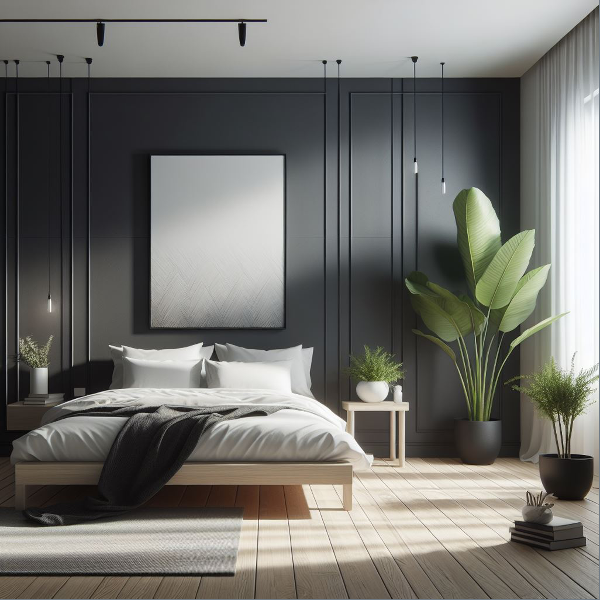 black pepper painted bedroom