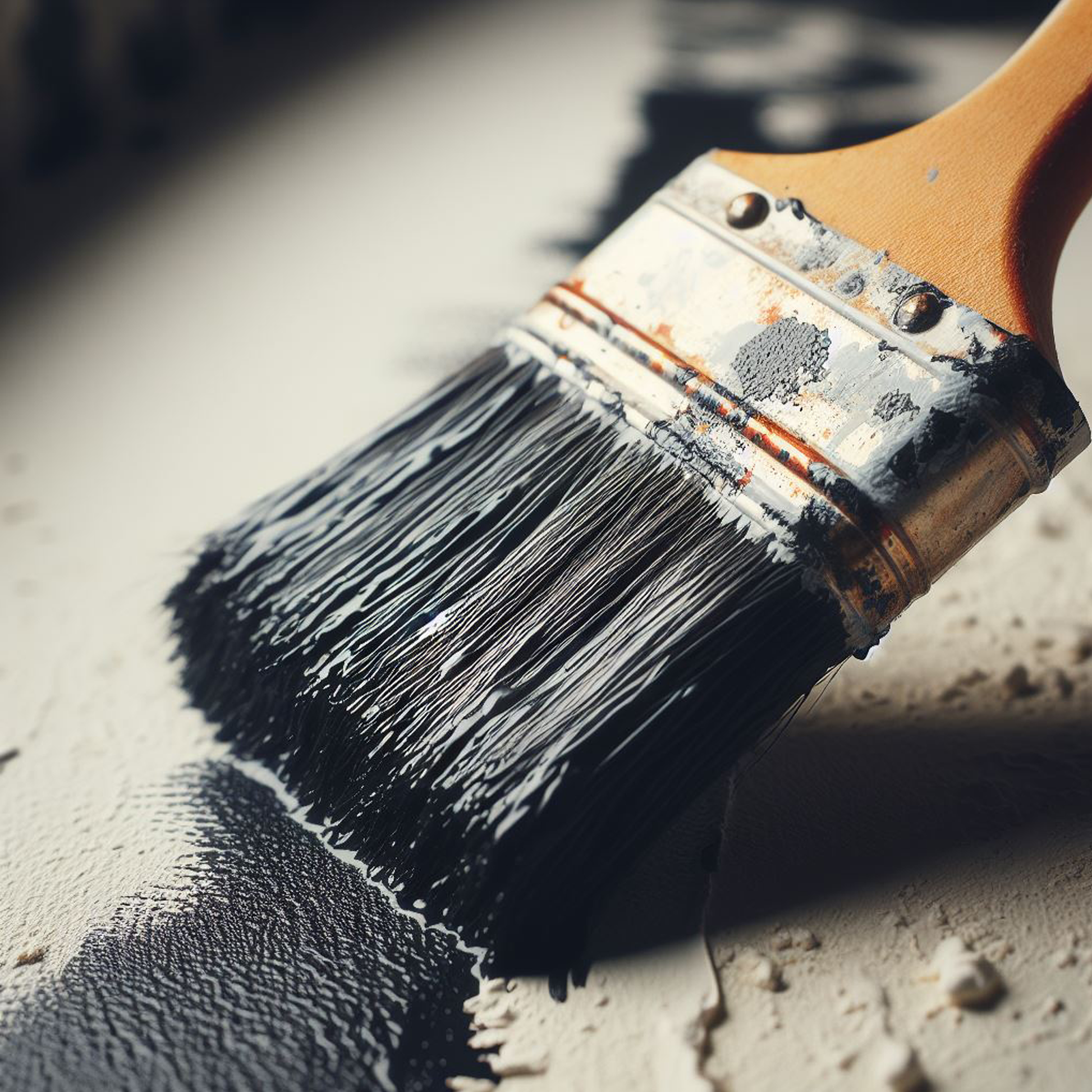 black satin paint brush