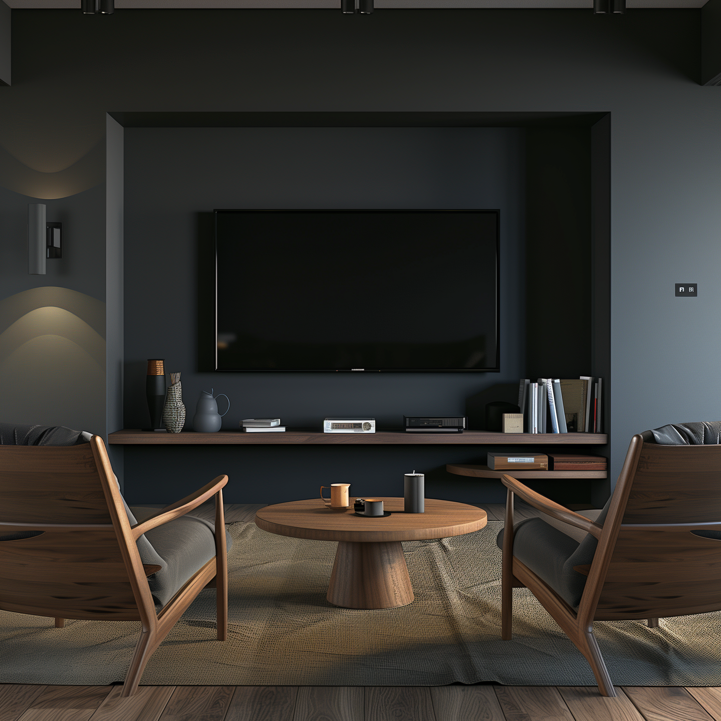 black tar living room