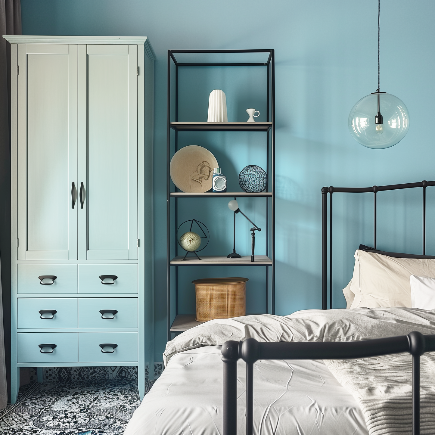 blue bay marina painted bedroom