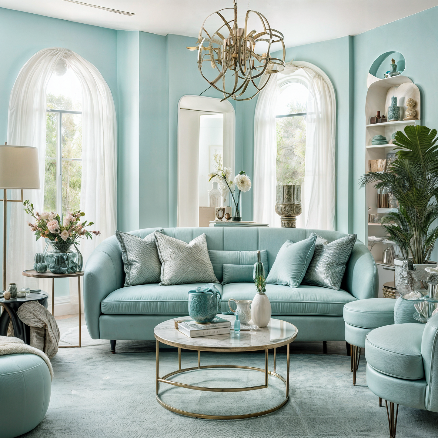 blue haze painted living room