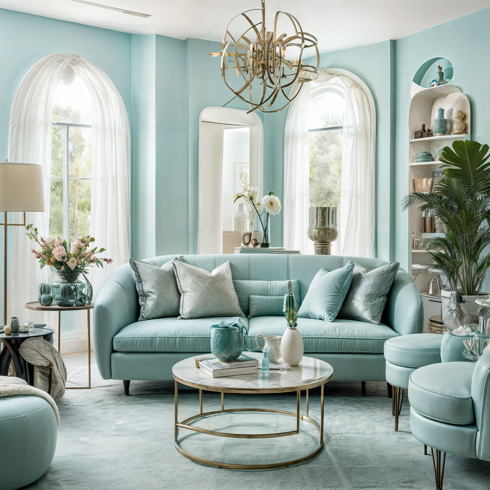 blue haze painted living room