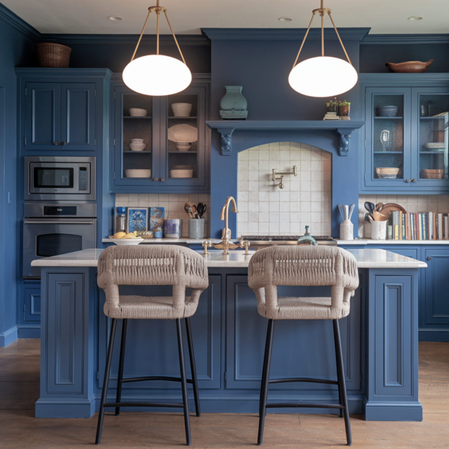 blue nova painted kitchen