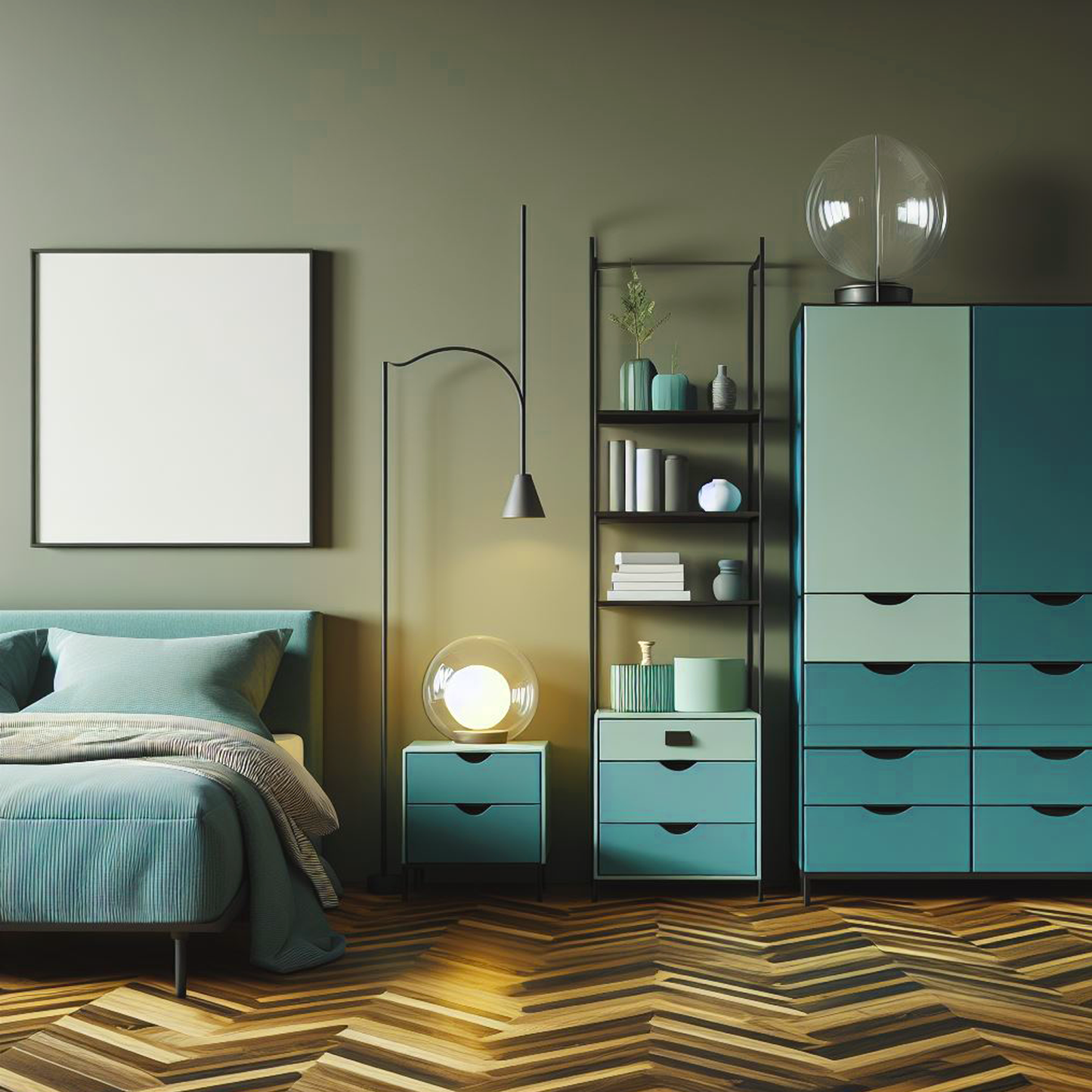 boreal forest painted bedroom