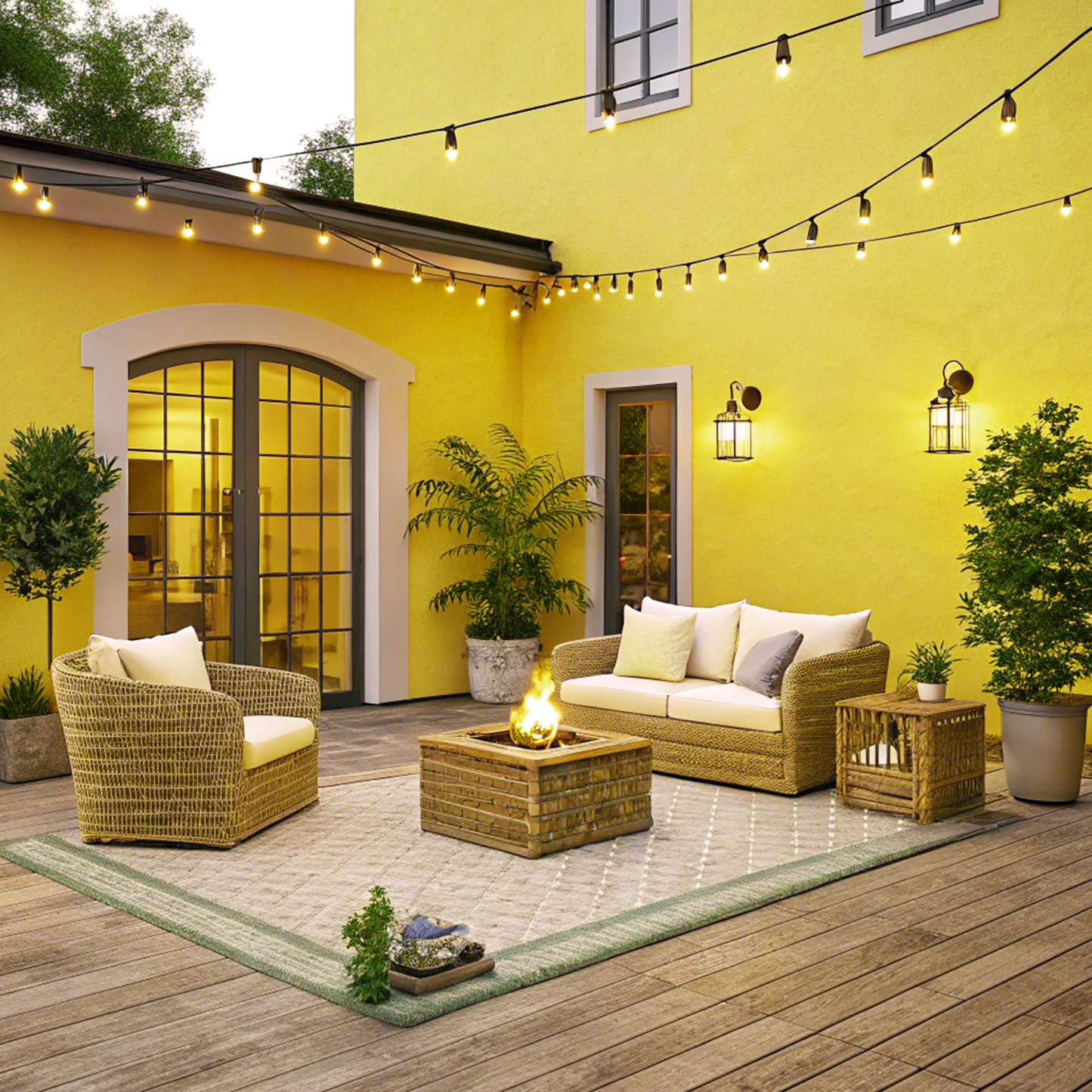 bright gold painted patio