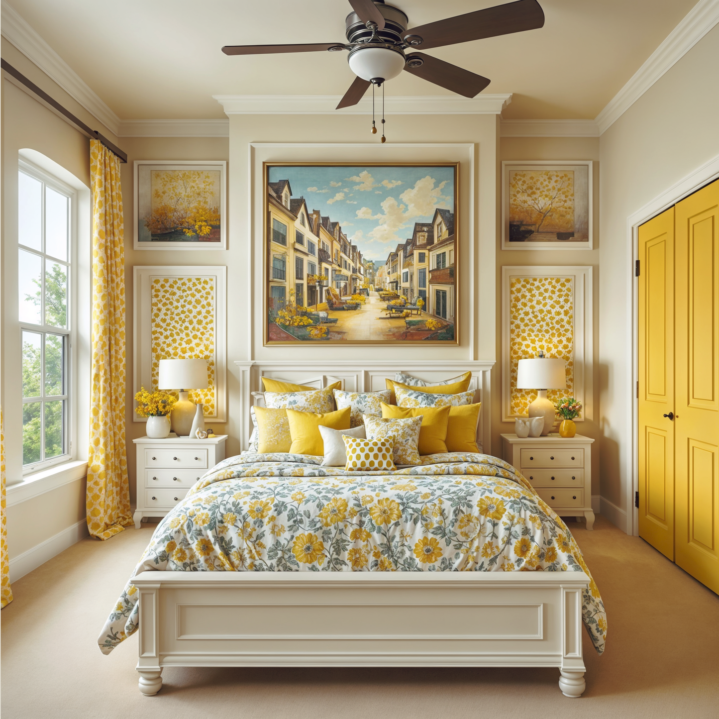 china white painted bedroom
