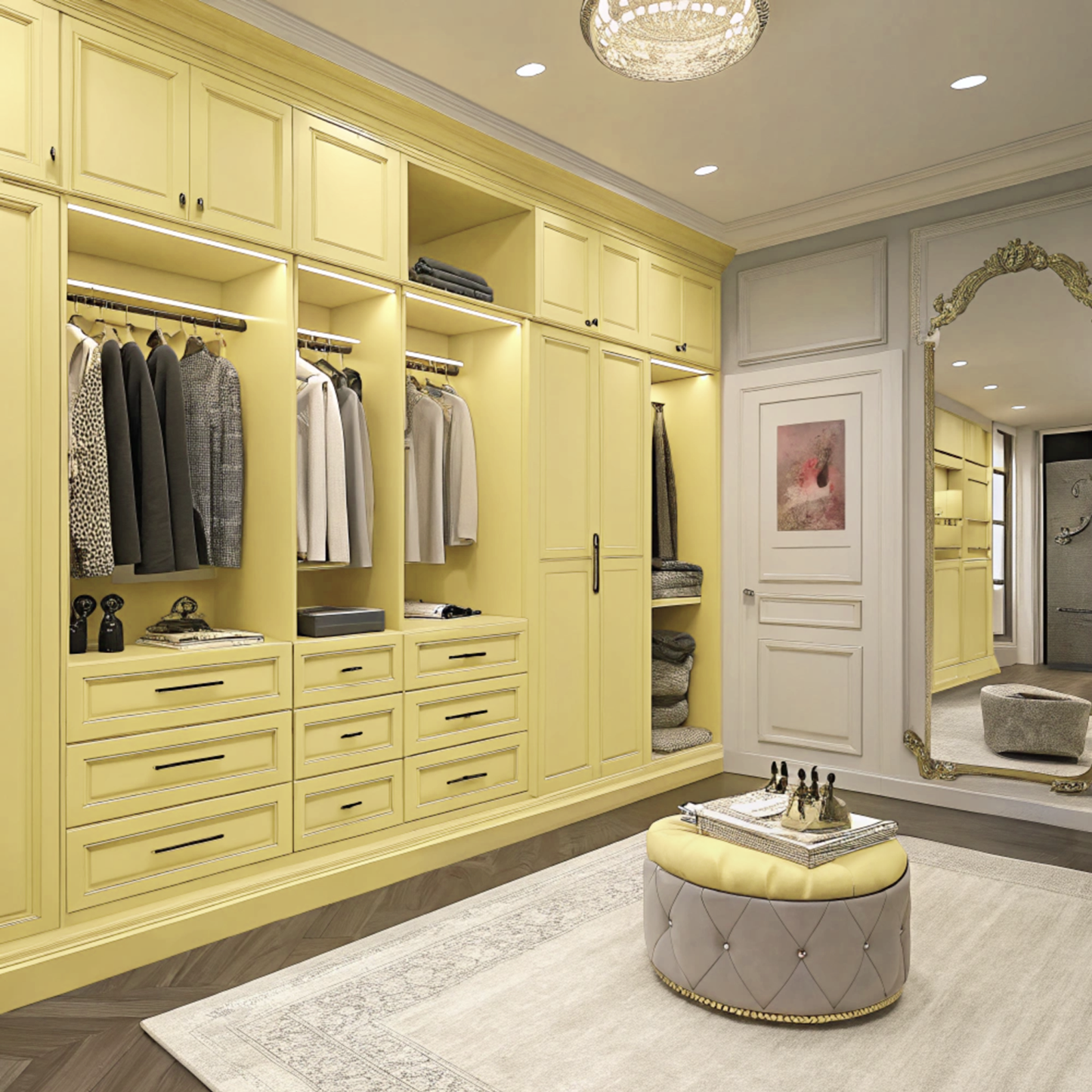 city scape morning painted closet