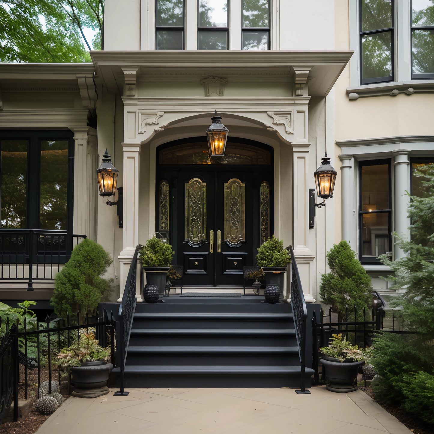 classic gray painted entryway