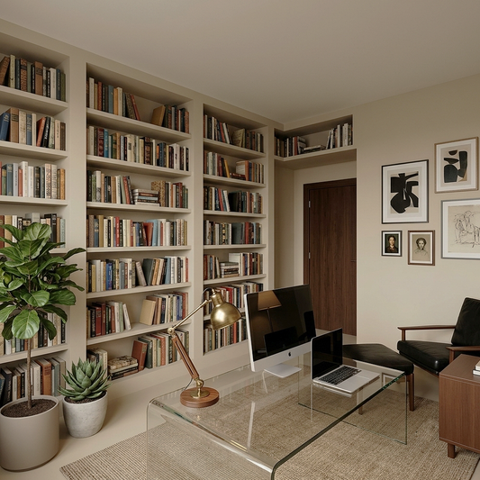 clay beige painted library