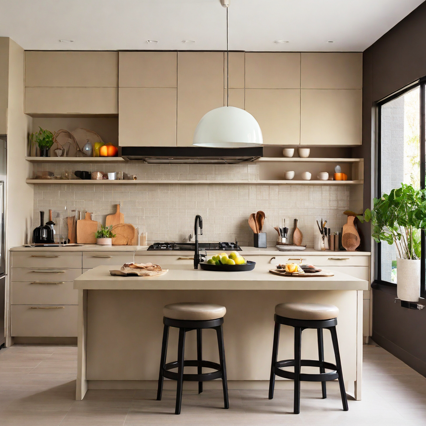 cocoa sand painted kitchen