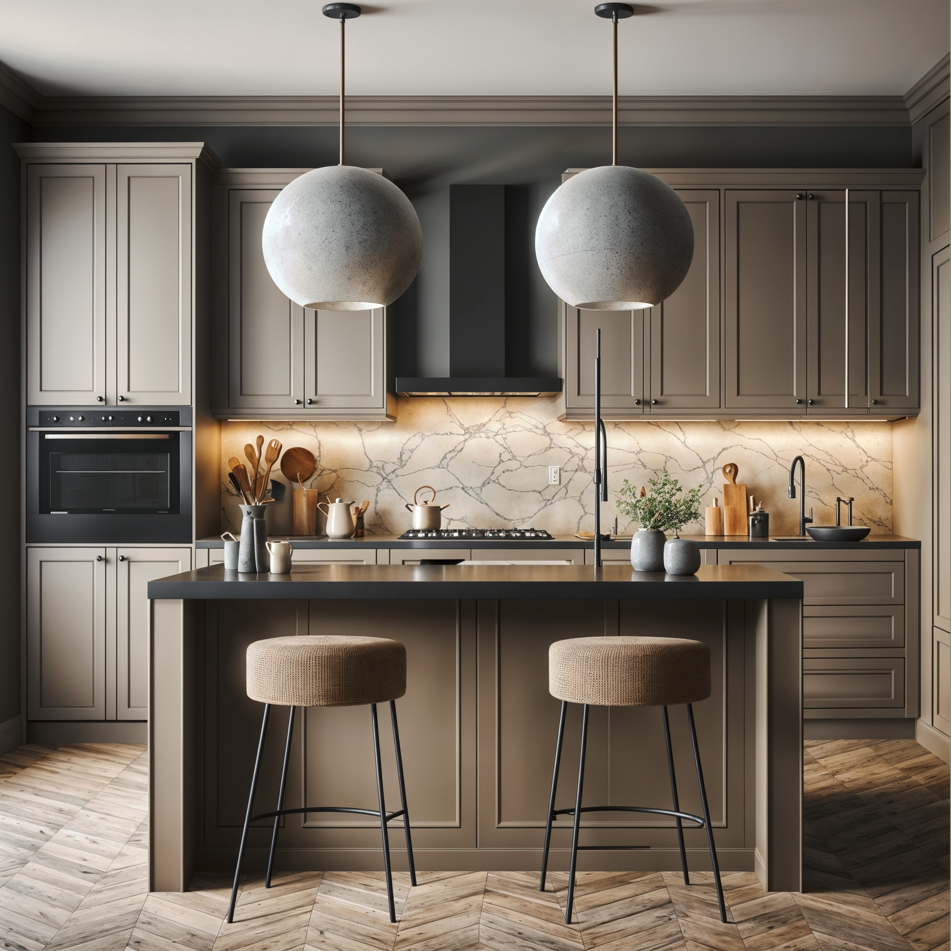 copley gray painted kitchen