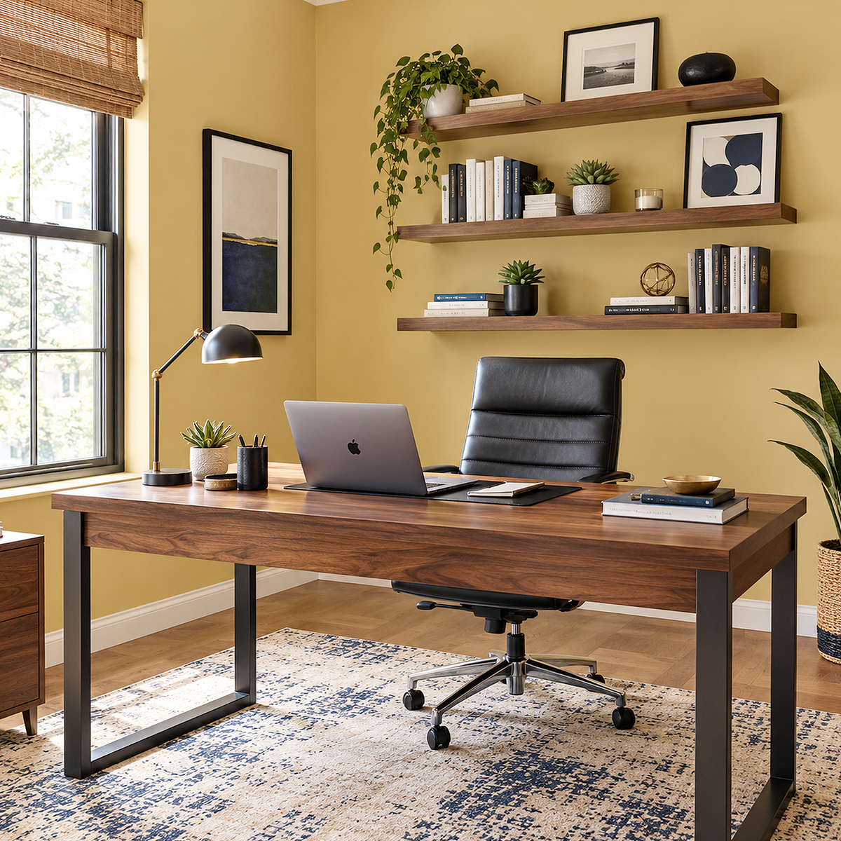 cork painted home office