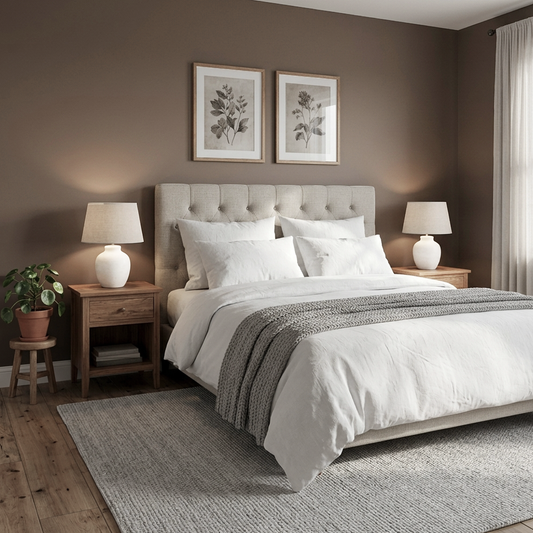 dark chocolate painted bedroom