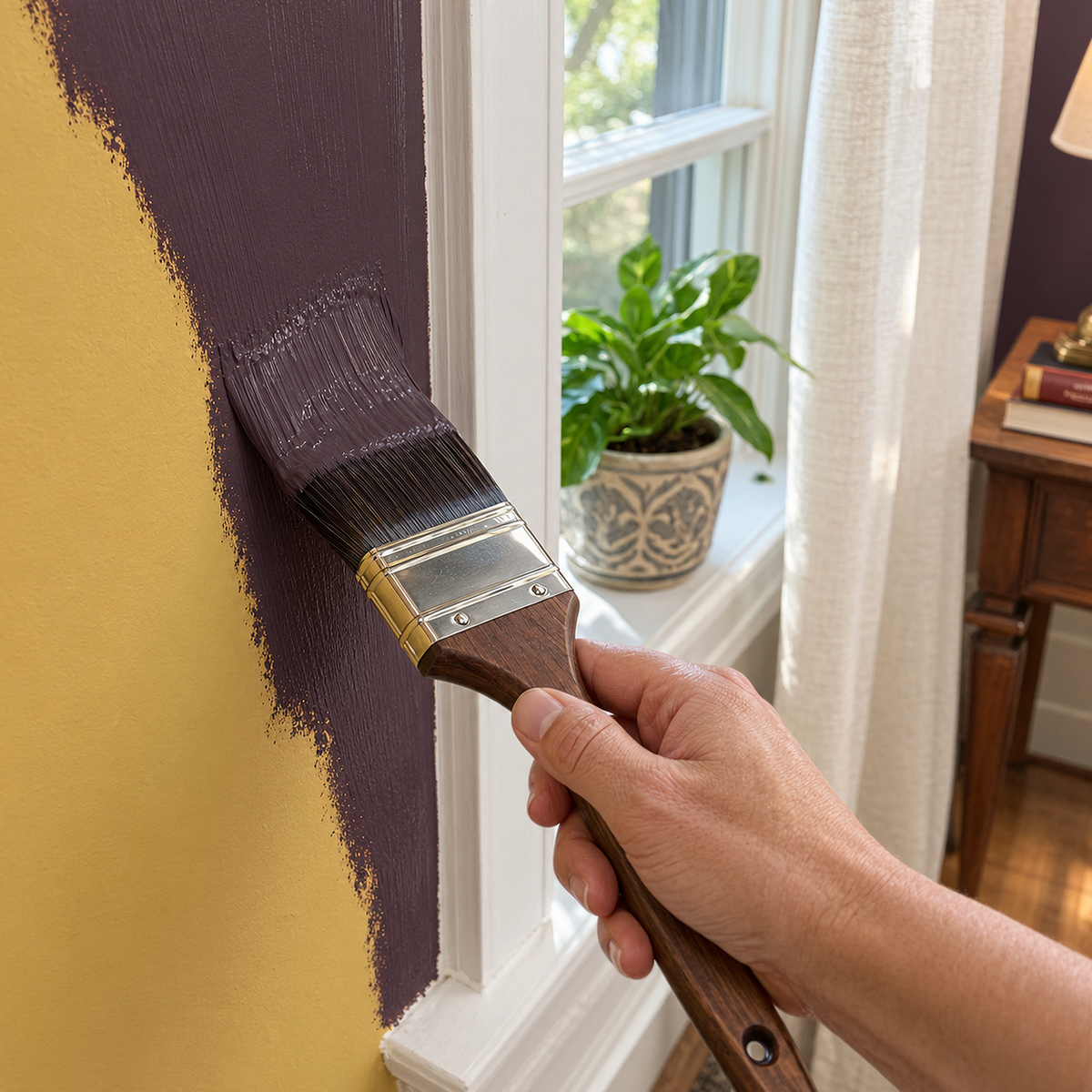 dark purple paint brush