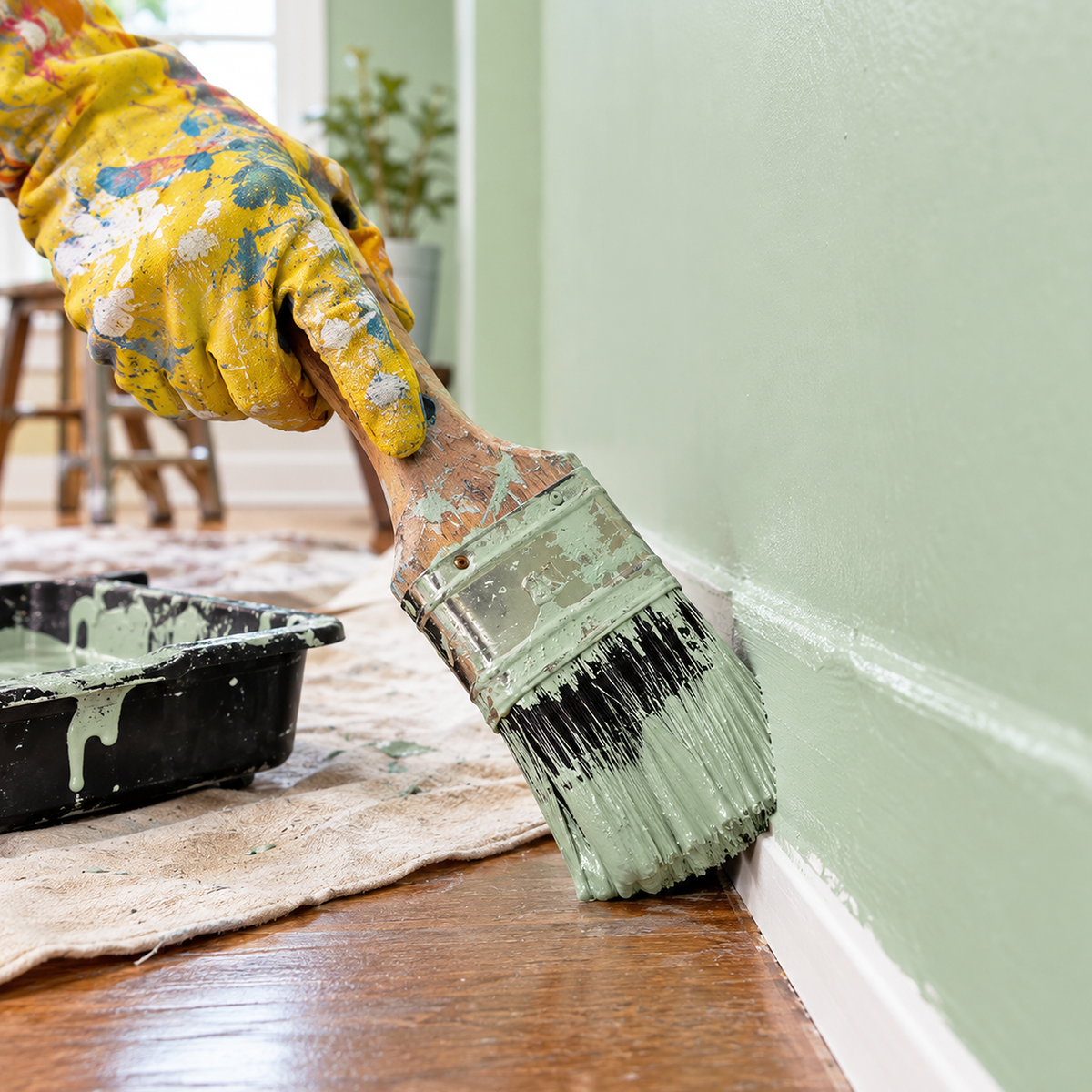 desert green paint brush