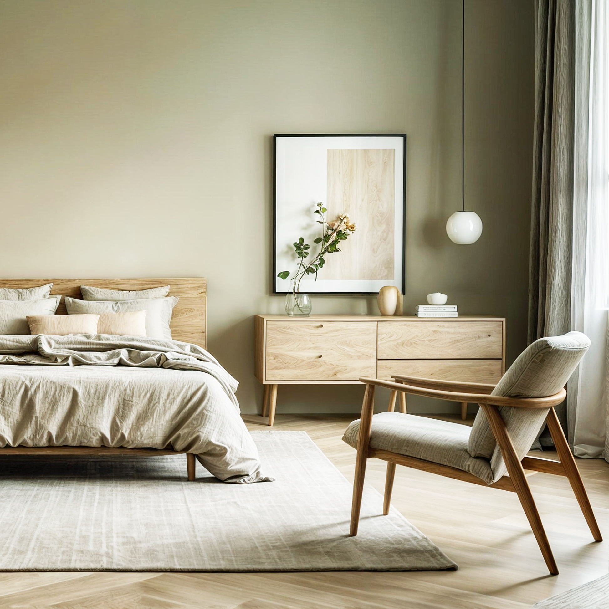 dune grass painted bedroom