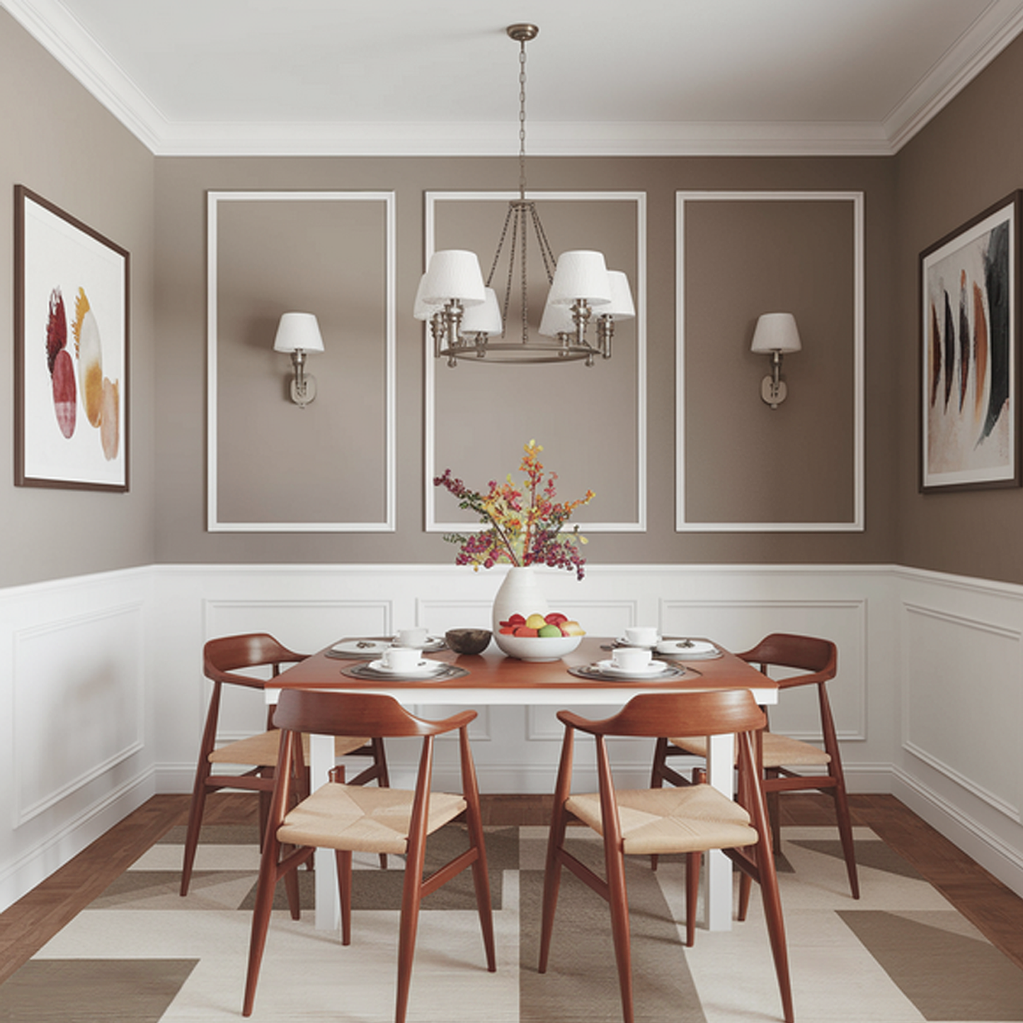 elephant gray painted dinning room