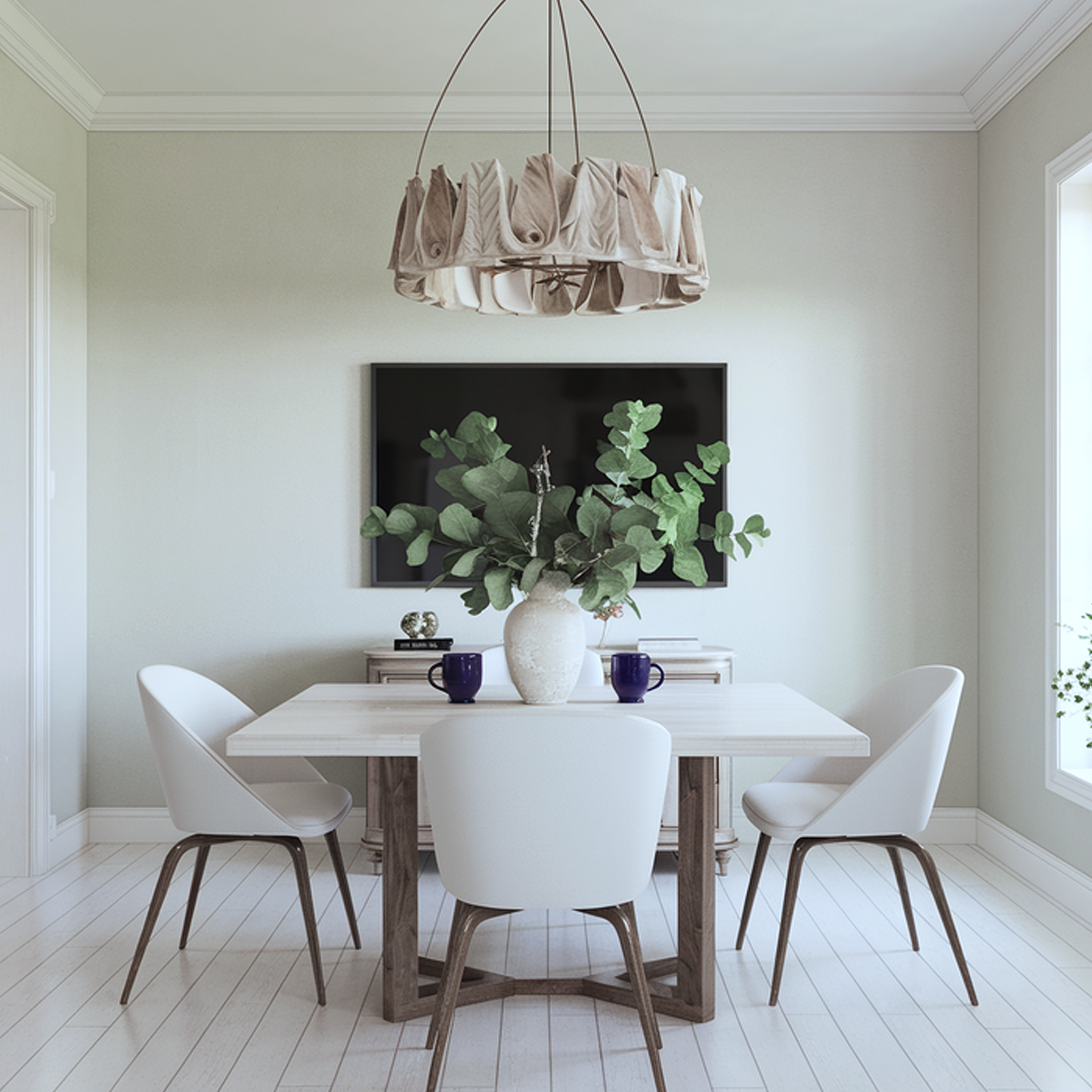 first snowfall painted dinning room