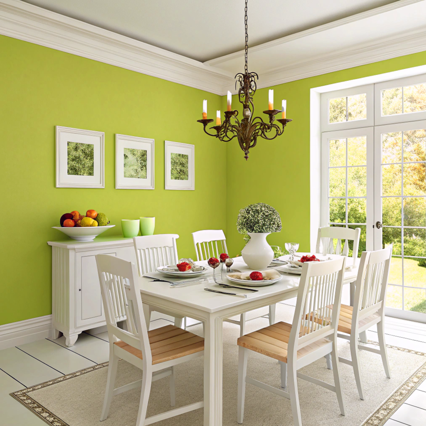 flower power painted dinning room