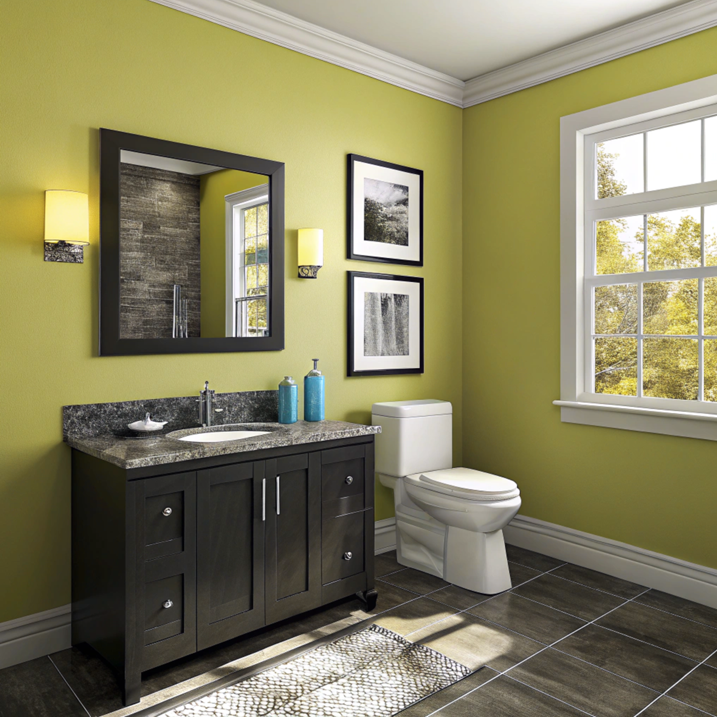 forest moss painted bedroom