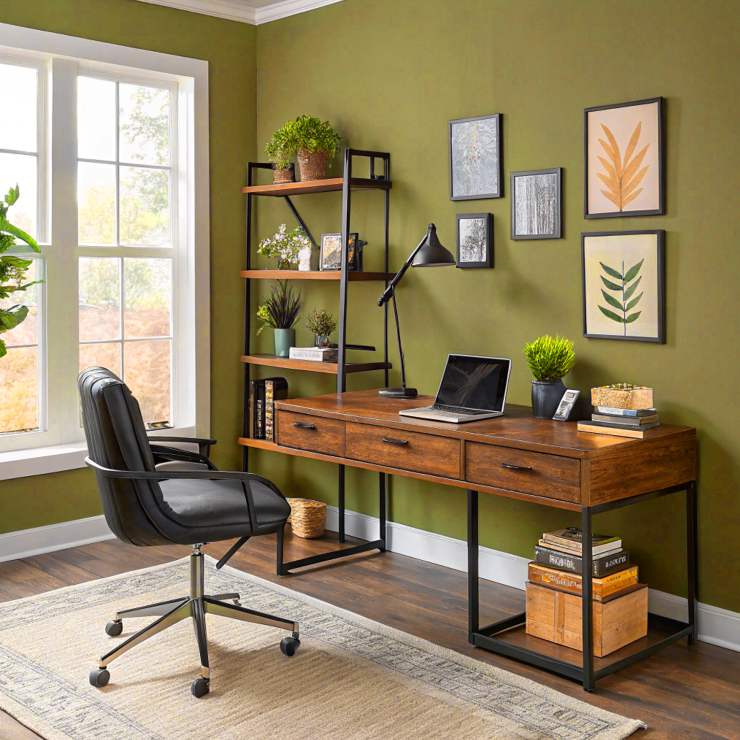 g i green painted office