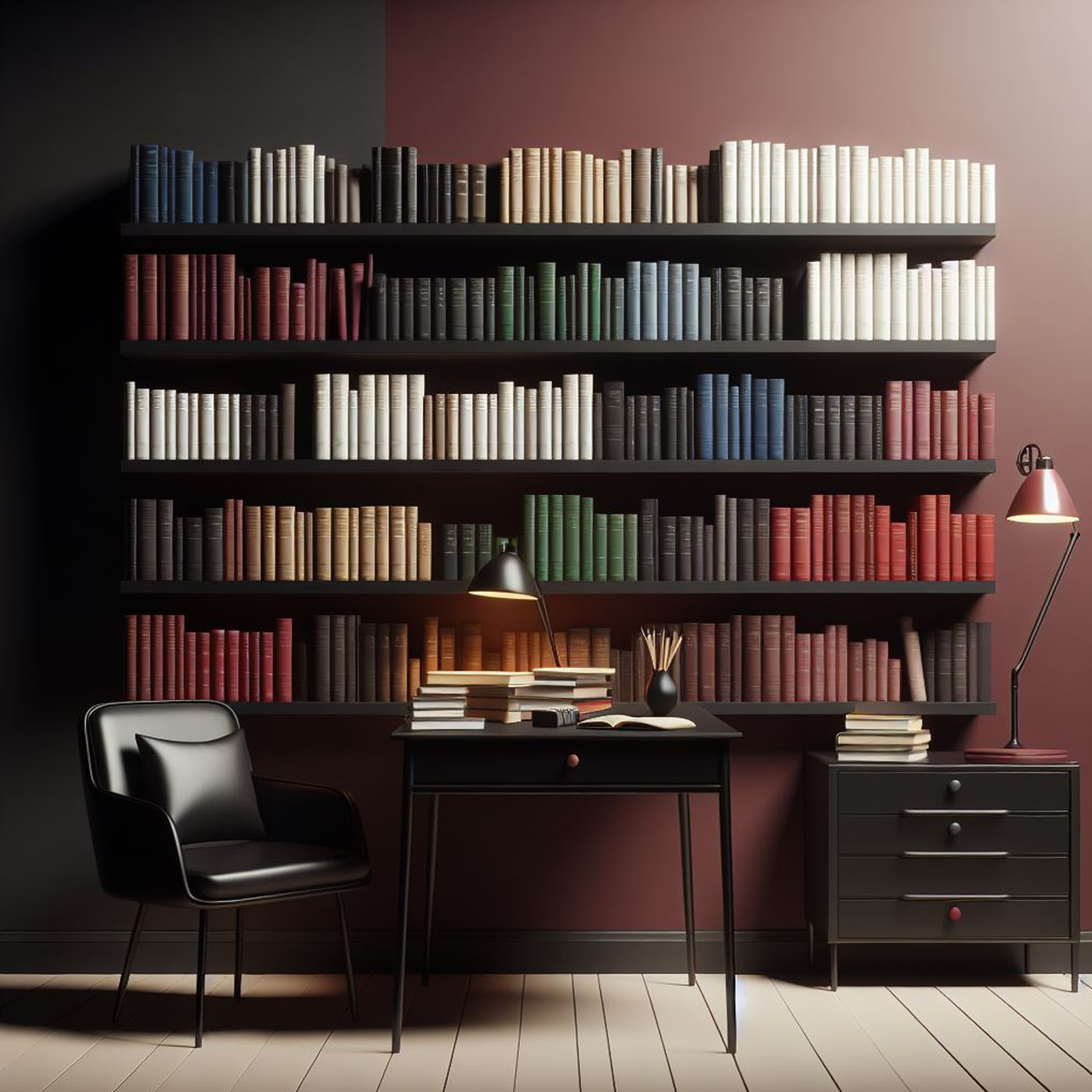 garrison red painted library