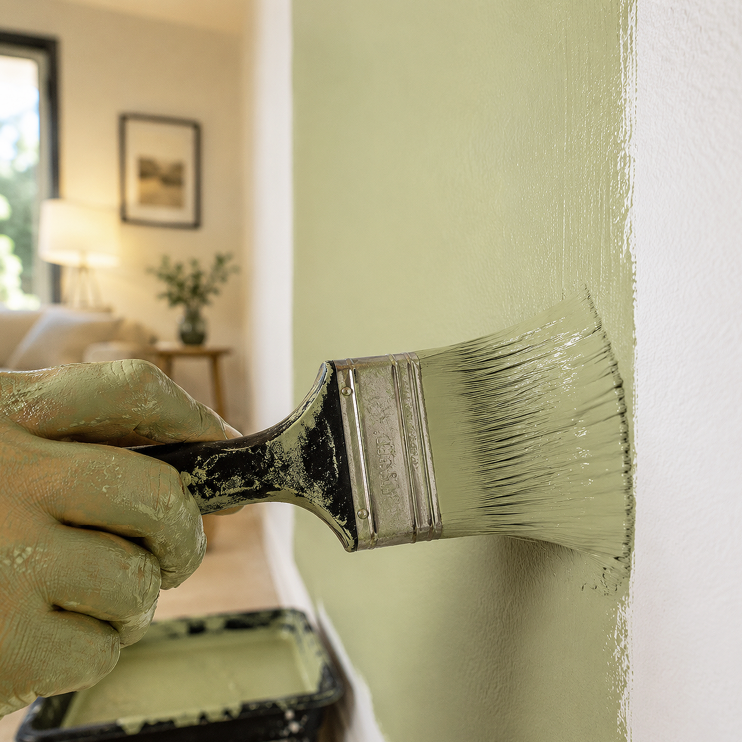 georgian green paint brush