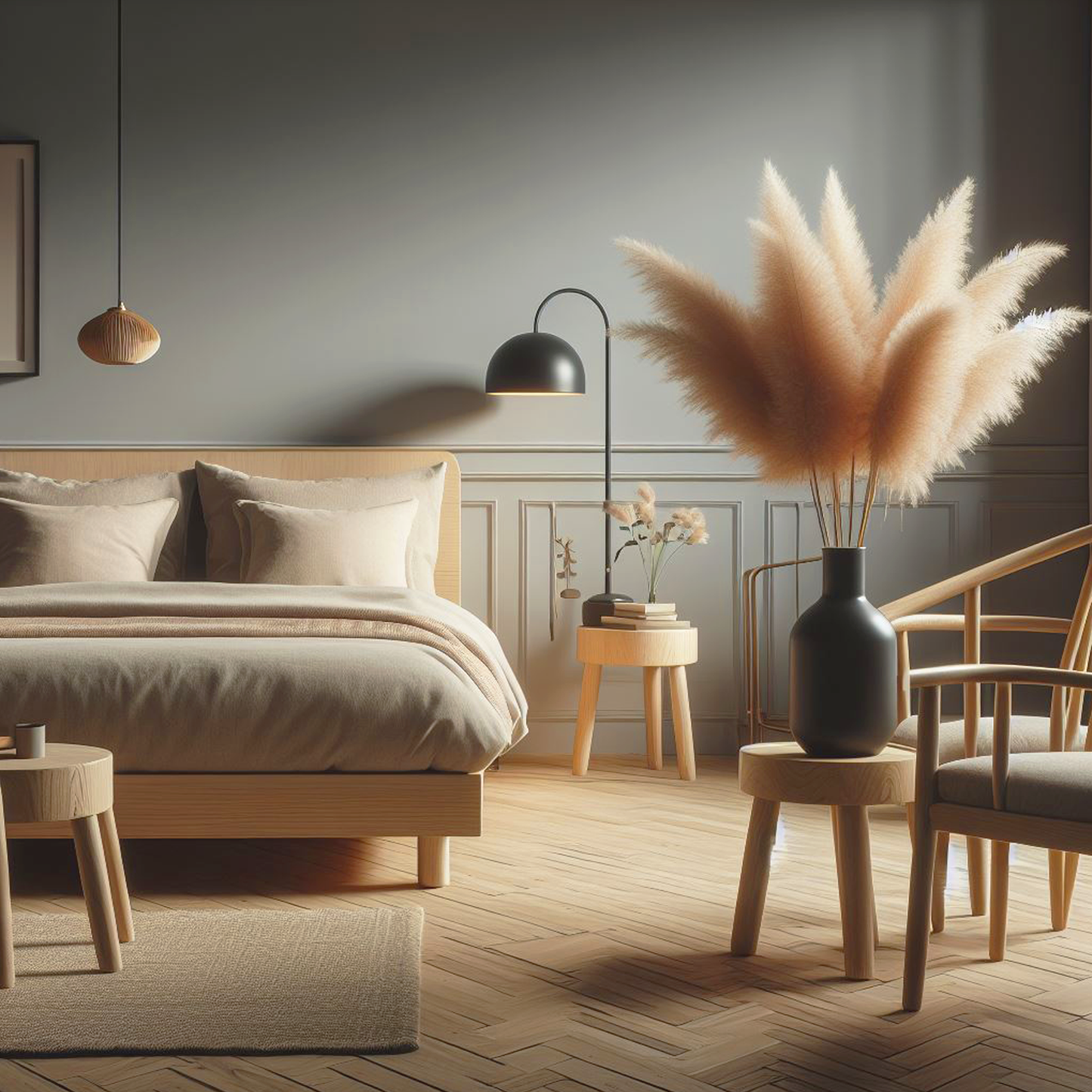 gray owl painted bedroom