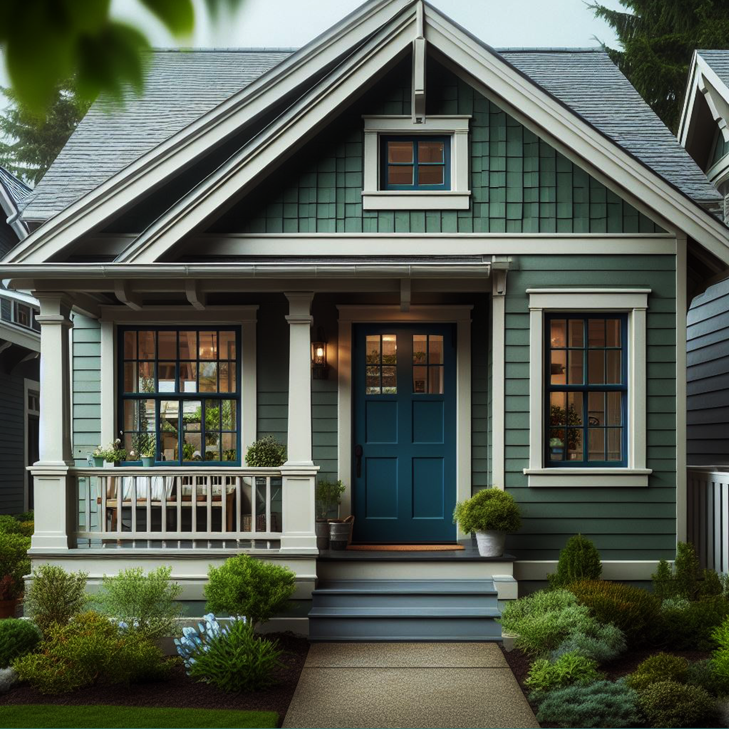 intercoastal green painted porch