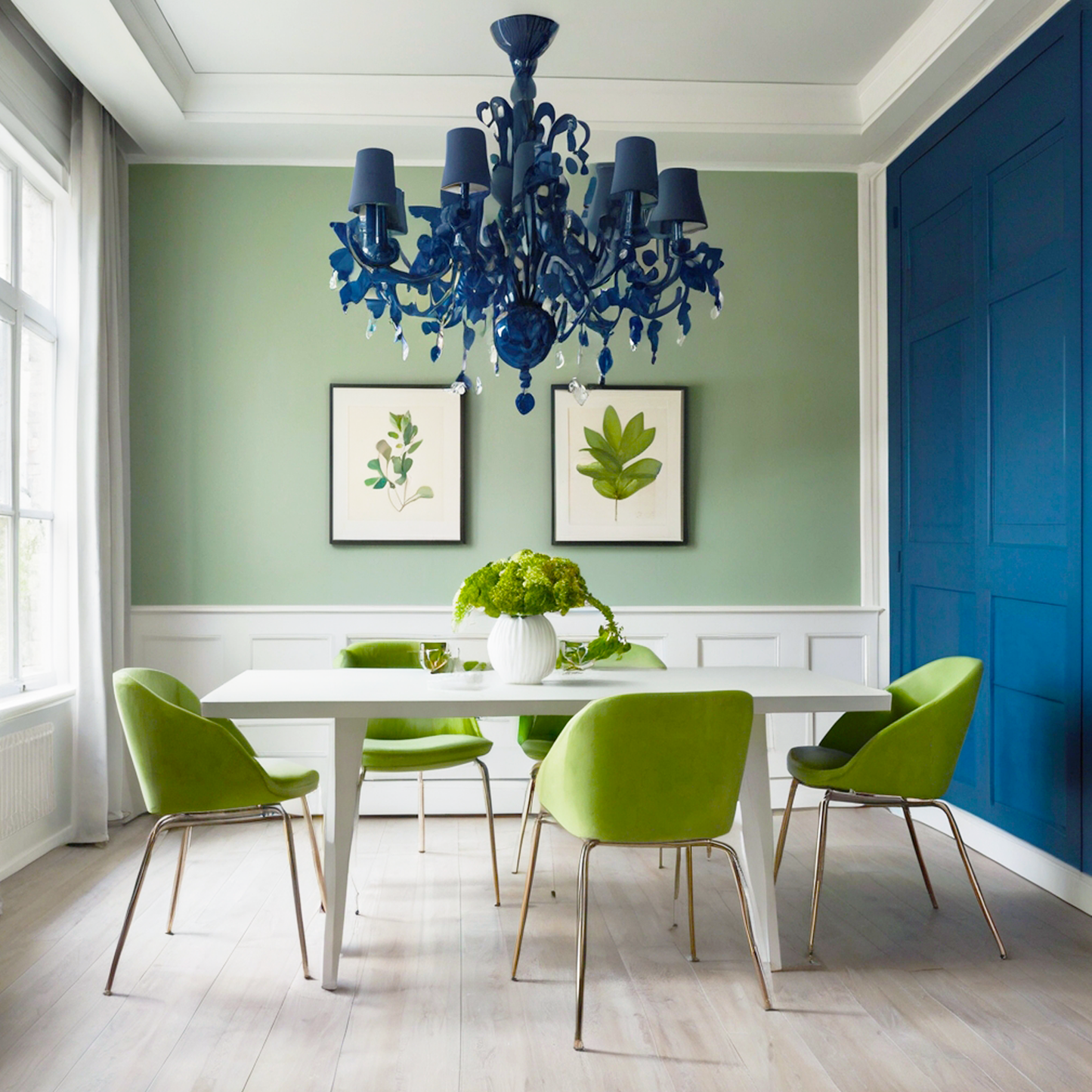 landscape painted dining room