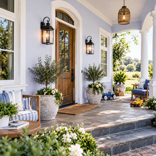 lavender mist painted entryway