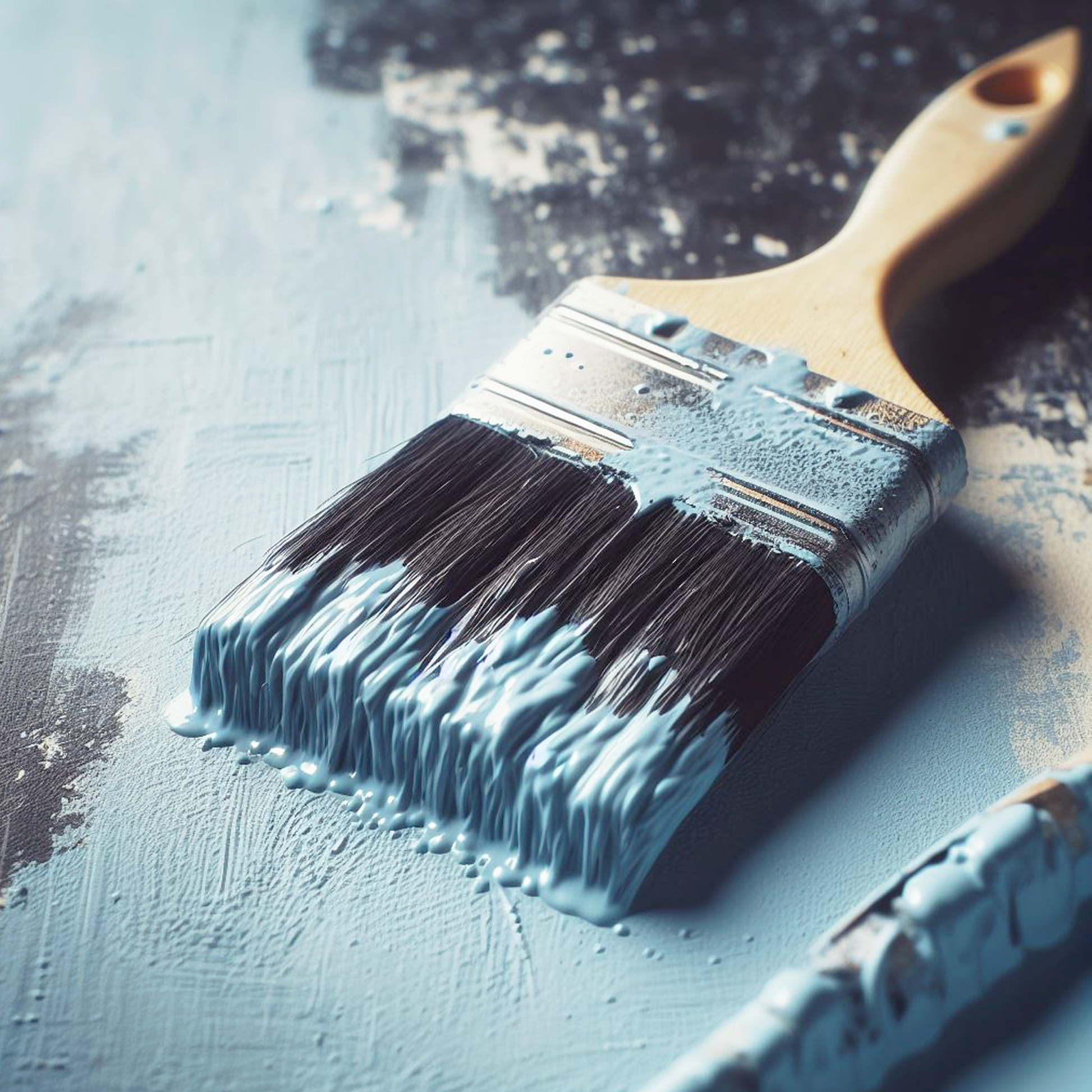 misty blue paint brush