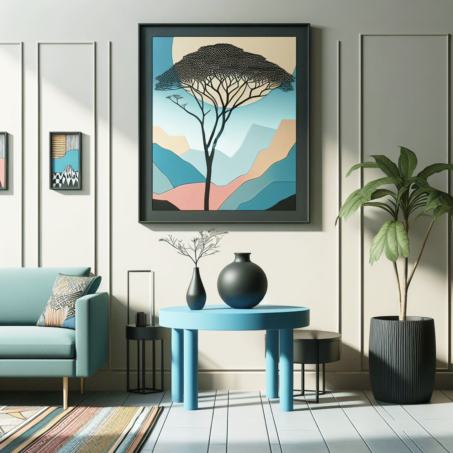mountain peak white painted living room