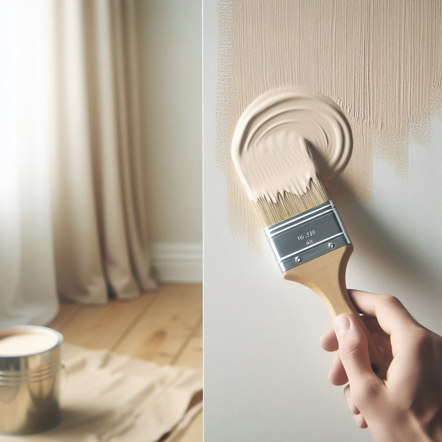natural cream paint brush