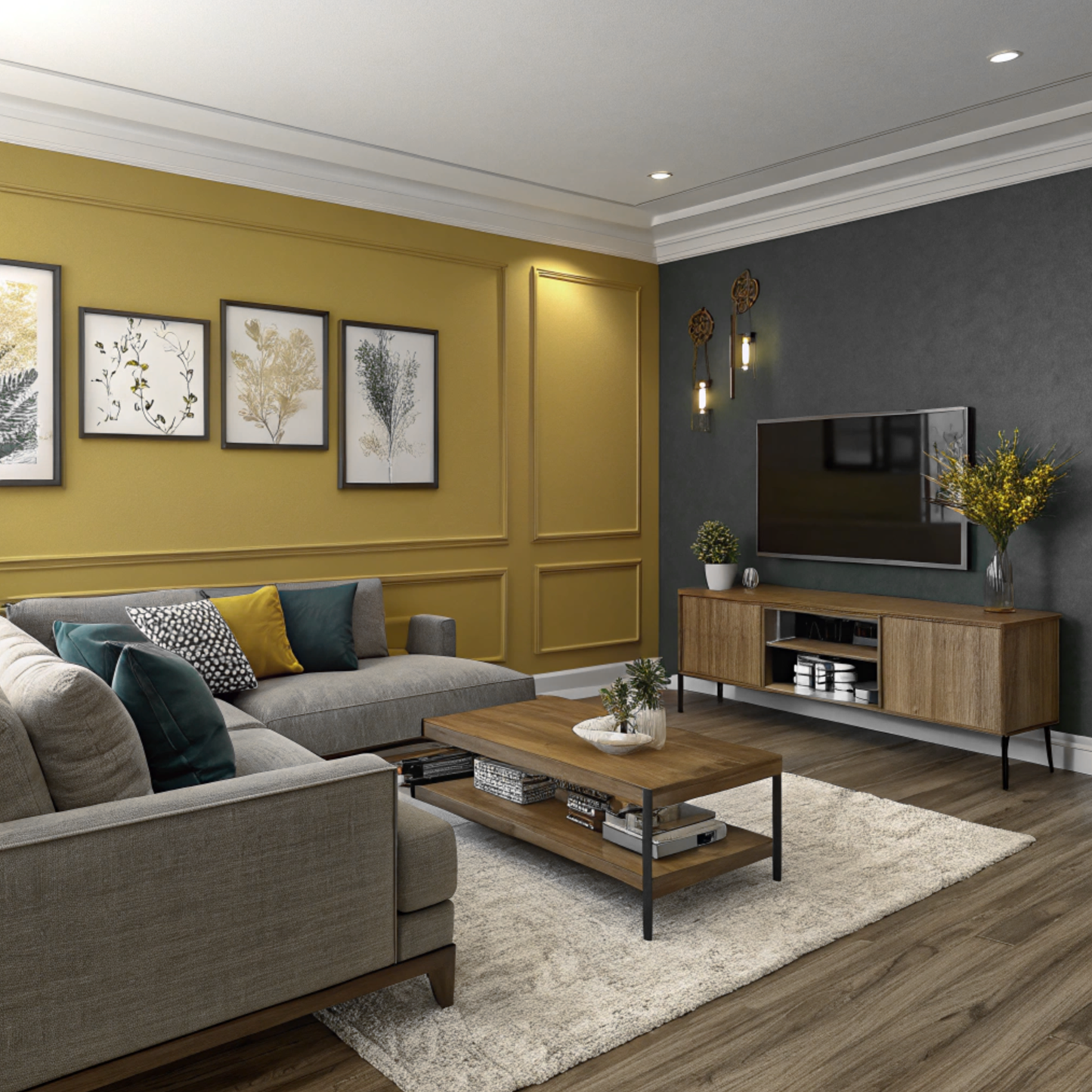 newt green painted living room