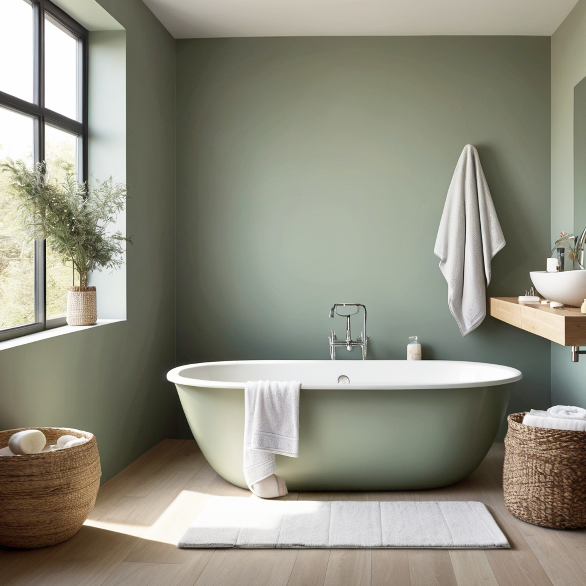 october mist painted bathroom
