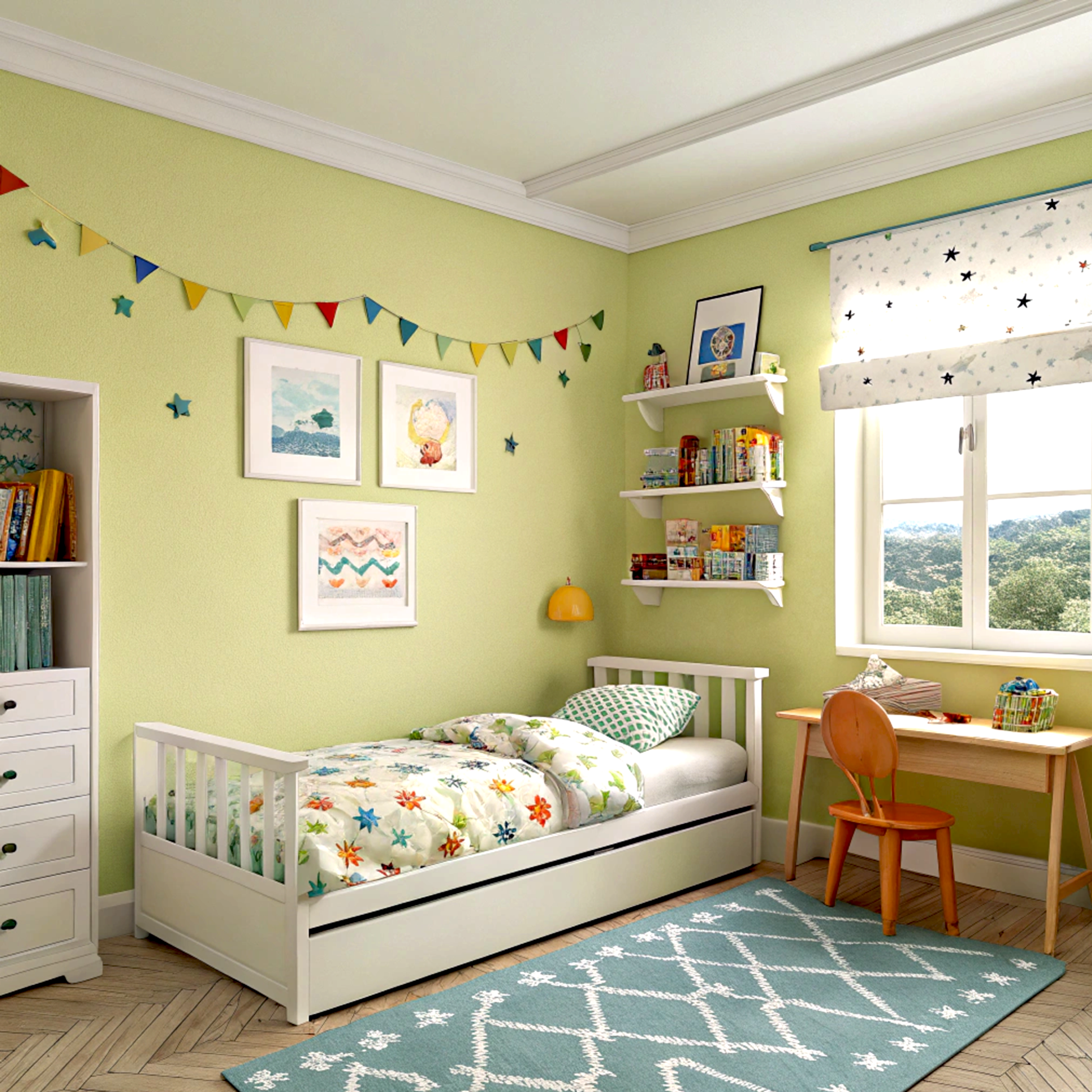 pale avocado painted nursery
