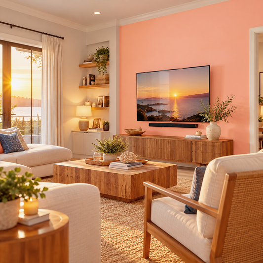 peach cobbler painted living room
