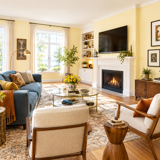popcorn kernel painted living room