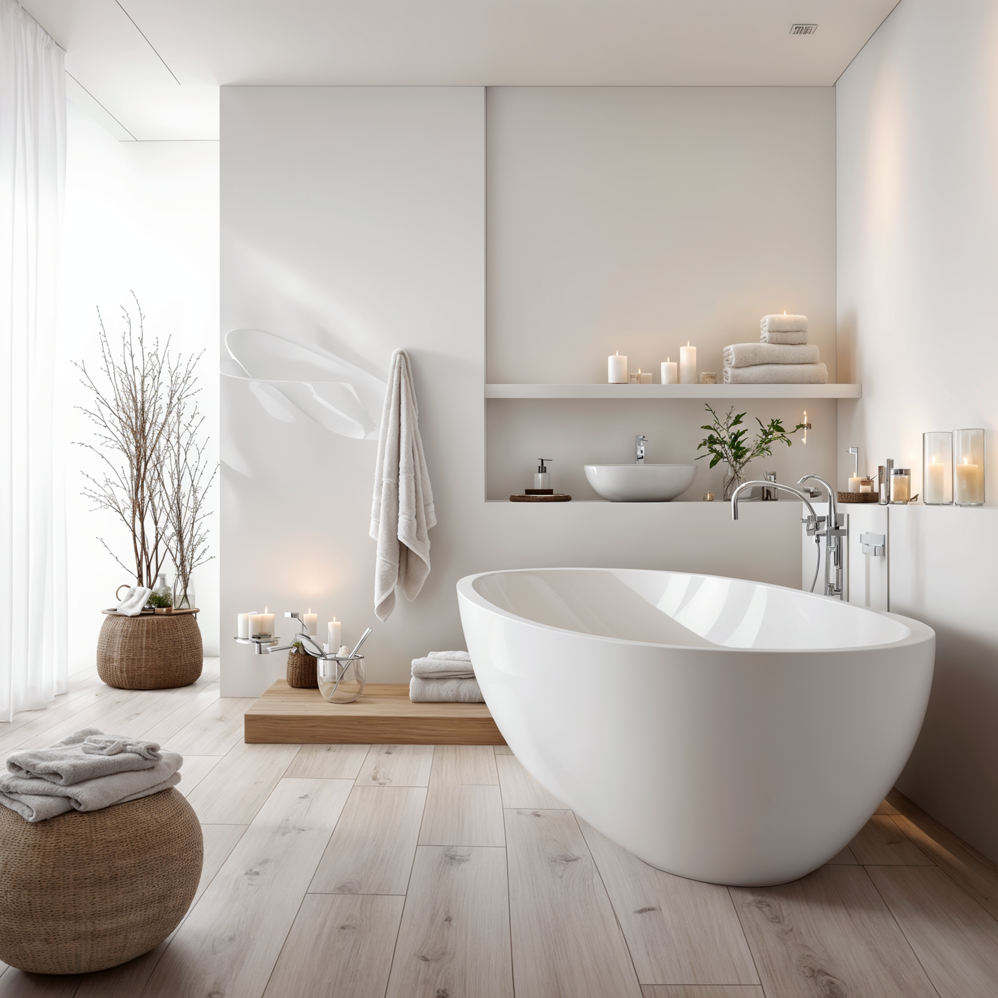 pure white painted bathroom