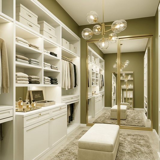 sage brush painted walk in closet