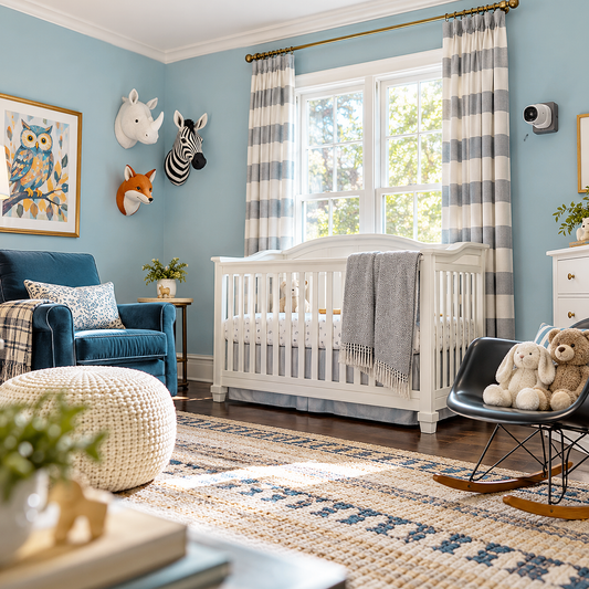 santorini blue painted nursery